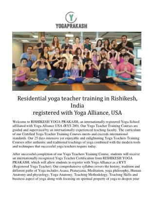 Rishikesh yoga prakash | Yoga Teacher Training in India