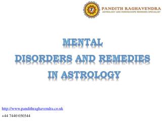 Mental Disorders and Remedies in Astrology