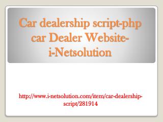 Car dealership script-php car Dealer Website-i-Netsolution