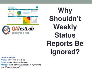 Why Shouldn’t Weekly Status Reports Be Ignored?