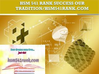 HSM 541 RANK Success Our Tradition/hsm541rank.com