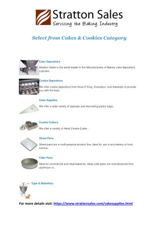Bakery Equipments- Cake & Cookie Supplies | Stratton Sales
