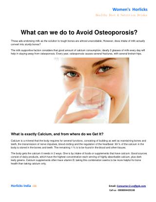 What can we do to Avoid Osteoporosis?