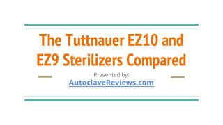 Tuttnauer EZ10 and EZ9 Automatic Autoclaves - Details