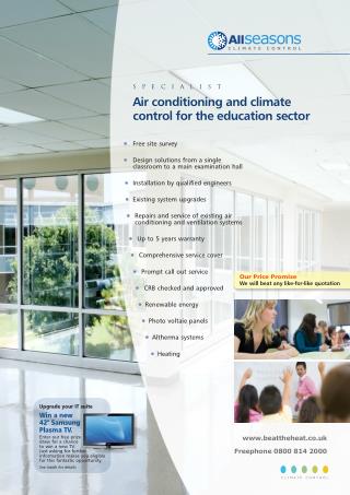 Air Conditioning and Climate Control for the Education Sector