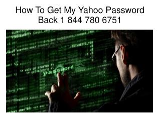 How to get my yahoo password back ?