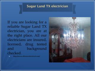 Sugar Land TX electrician