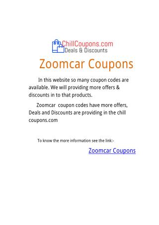 Zoom car coupons
