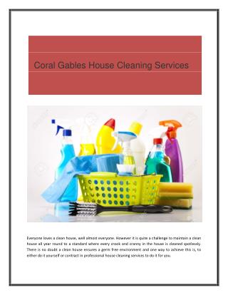 Coral Gables House Cleaning