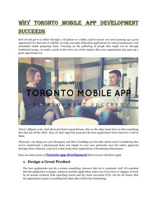 Why Toronto Mobile App Development Succeeds