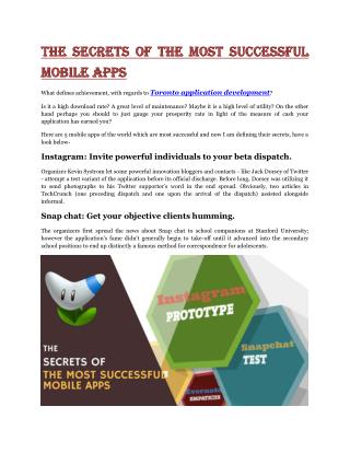 The Secrets of the Most Successful Mobile Apps