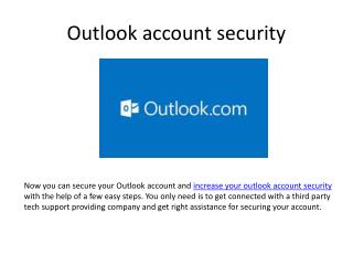 Increase Outlook account security