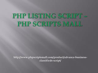 php Listing Script – PHP Scripts mall