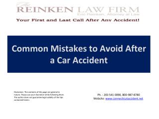 Common Mistakes to Avoid After a Car Accident