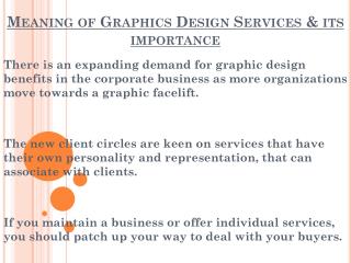 Meaning of Graphics Design Services & its importance