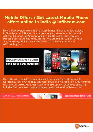 Mobile Offers : Get Latest Mobile Phone offers online in India @ Infibeam.com