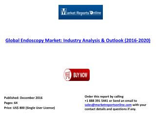 Worldwide Endoscopy Market Industry Analysis & Forecasts 2016-2020