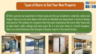 Types of Doors to Suit Your New Property