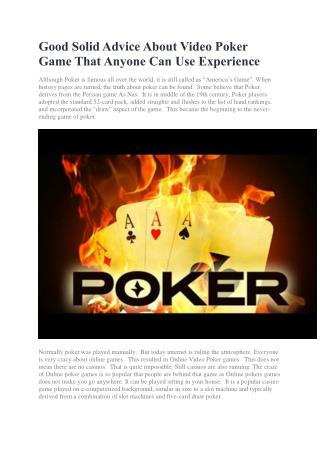 Simple Tips and Tricks to Help You Hit New Online Poker Game High