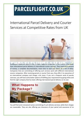 International Parcel Delivery and Courier Services at Competitive Rates from UK