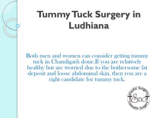 Tummy Tuck Surgery in Chandigarh @9217060061