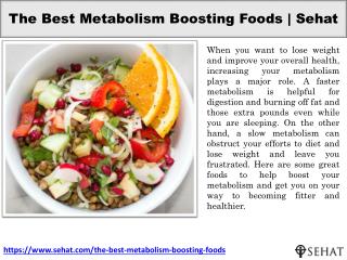 The Best Metabolism Boosting Foods | Sehat