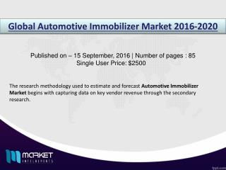 Automotive Immobilizer Market to Reach $** Billion in Revenues by 2020
