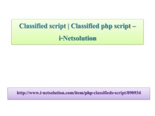 Classified script | Classified php script – i-Netsolution
