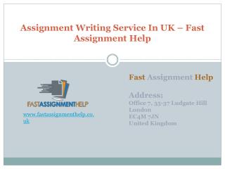 Assignment Writing Service In UK – Fast Assignment Help