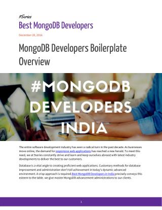 Best MongoDB Developers Boilerplate Overview