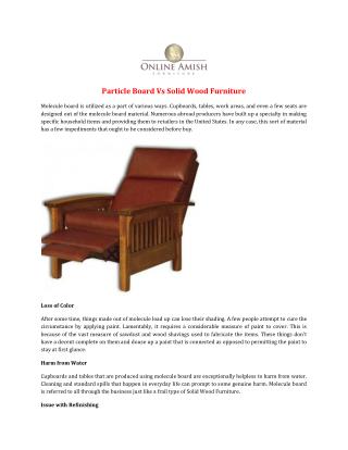 Particle Board Vs Solid Wood Furniture