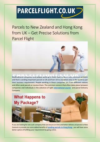Parcels to New Zealand and Hong Kong from UK – Get Precise Solutions from Parcel Flight