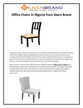Office Chairs in Nigeria from Skara Brand