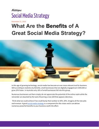 What Are the Benefits of A Great Social Media Strategy?