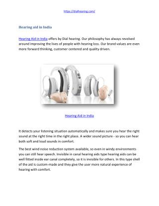 hearing aid in India