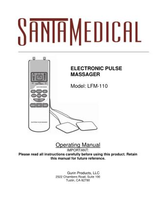 Santamedical Electronic Tens Unit Handheld Pulse Massager