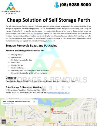 Cheap Solution of Self Storage Perth