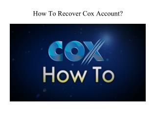 How to recover cox account?