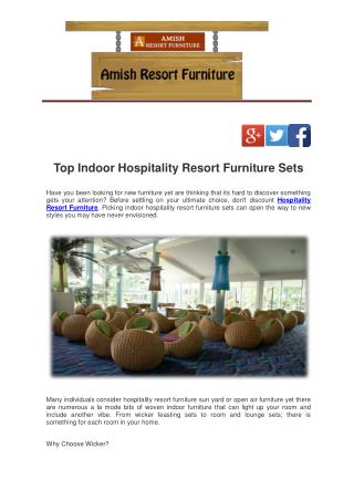 Top Indoor Hospitality Resort Furniture Sets