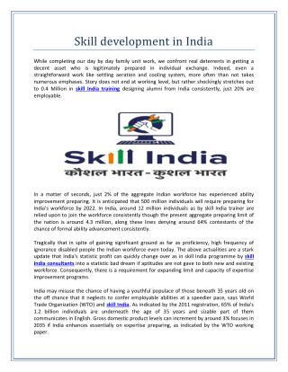 Skill development in India