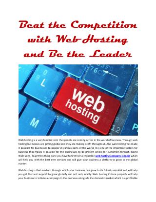Beat the Competition with Web Hosting and Be the Leader