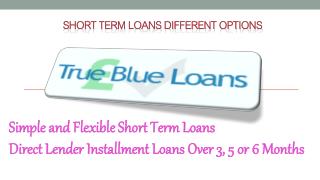 Short Term Loans Different Options