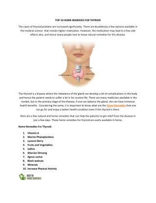 Top 10 home remedies for thyroid