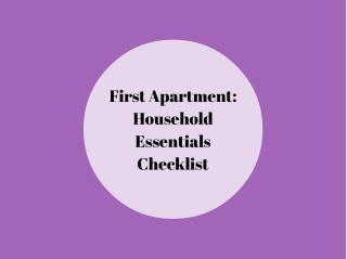 Things You Need for your First Apartment