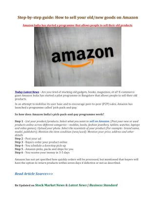 Step-by-step guide: How to sell your old/new goods on Amazon