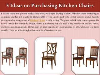 5 Ideas on Purchasing Kitchen Chairs