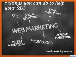 7 things you can do to help your seo