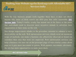 Pushing Your Website up the Rankings with Affordable SEO Services India