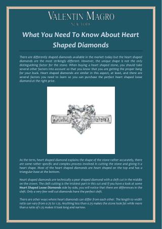 What You Need To Know About Heart Shaped Diamonds
