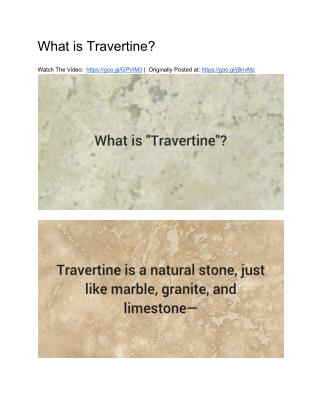 What is Travertine?